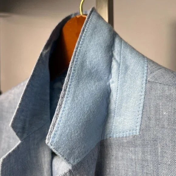 JOSEPH ABBOUD Light Blue 100% Linen 2 Piece Suit Men's 48R - Picture 4 of 16